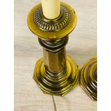 Vintage 1960s Small Brass Table Lamps, Pair