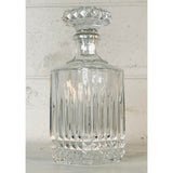 Vintage 1960s Square Glass Diamond Point Decanter