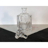 Vintage 1960s Square Glass Diamond Point Decanter