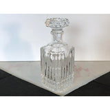 Vintage 1960s Square Glass Diamond Point Decanter