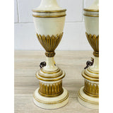Vintage 1960s Stiffel Metal Urn Style Table Lamps, Pair