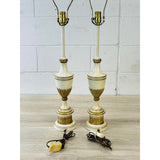 Vintage 1960s Stiffel Metal Urn Style Table Lamps, Pair