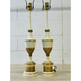 Vintage 1960s Stiffel Metal Urn Style Table Lamps, Pair