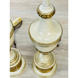 Vintage 1960s Stiffel Metal Urn Style Table Lamps, Pair