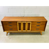 Vintage 1960s Walnut Slide Front Low Dresser