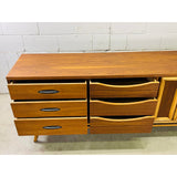 Vintage 1960s Walnut Slide Front Low Dresser