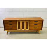 Vintage 1960s Walnut Slide Front Low Dresser