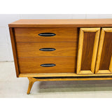Vintage 1960s Walnut Slide Front Low Dresser