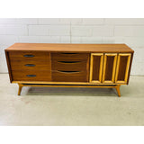 Vintage 1960s Walnut Slide Front Low Dresser