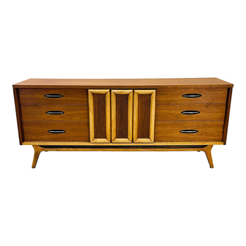 Vintage 1960s Walnut Slide Front Low Dresser