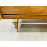 Vintage 1960s Walnut Wood 9 Drawer Low Dresser