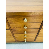 Vintage 1960s Walnut Wood 9 Drawer Low Dresser