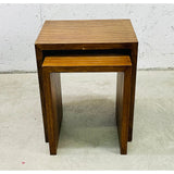Vintage 1960s Walnut Wood Nesting Tables, Pair