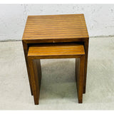 Vintage 1960s Walnut Wood Nesting Tables, Pair