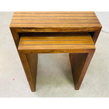 Vintage 1960s Walnut Wood Nesting Tables, Pair