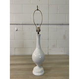 Vintage 1960s White Tall Ceramic Table Lamp