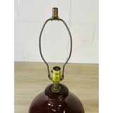 Vintage 1970s Brown Bulbous Ceramic Table Lamp