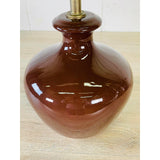 Vintage 1970s Brown Bulbous Ceramic Table Lamp