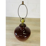 Vintage 1970s Brown Bulbous Ceramic Table Lamp