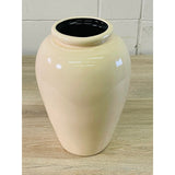 Vintage 1970s Cream & Black Ceramic Floor Vase
