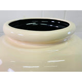 Vintage 1970s Cream & Black Ceramic Floor Vase