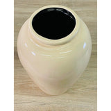 Vintage 1970s Cream & Black Ceramic Floor Vase