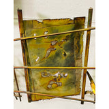 Vintage 1970s Curtis Jere’ Style Burnt Metal Wall Sculpture