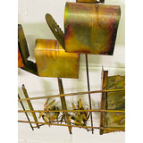 Vintage 1970s Curtis Jere’ Style Burnt Metal Wall Sculpture