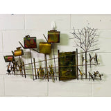 Vintage 1970s Curtis Jere’ Style Burnt Metal Wall Sculpture