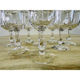 Vintage 1970s Gold Rim Glass Water Stems, Set of 8