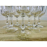 Vintage 1970s Gold Rim Glass Wine Stems, Set of 8