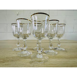 Vintage 1970s Gold Rim Wine Stems, Set of 6