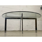 Vintage 1970s Italian Round Glass & Chrome Coffee Table