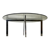 Vintage 1970s Italian Round Glass & Chrome Coffee Table