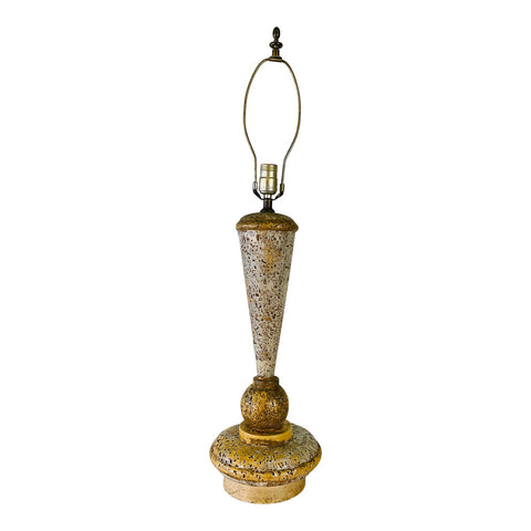Vintage 1970s Metal Cork Style Table Lamp