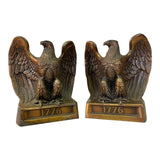 Vintage 1970s Metal Eagle Bookends, Pair