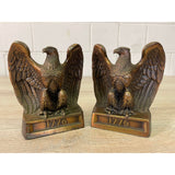 Vintage 1970s Metal Eagle Bookends, Pair