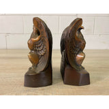 Vintage 1970s Metal Eagle Bookends, Pair