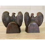 Vintage 1970s Metal Eagle Bookends, Pair
