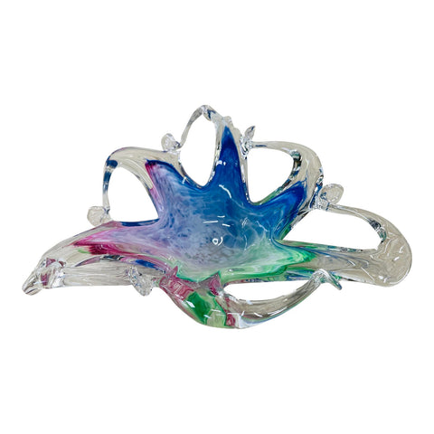 Vintage 1970s Multi-Color Glass Murano Catch All Bowl