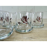 Vintage 1970s Pheasant Glass Tumblers, Set of 8
