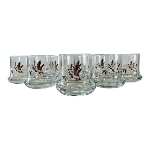 Vintage 1970s Pheasant Glass Tumblers, Set of 8