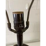 Vintage 1970s Pine & Rattan Table Lamp