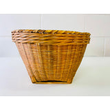 Vintage 1970s Round Wicker Catch-All Basket