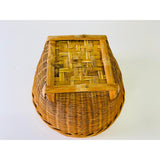 Vintage 1970s Round Wicker Catch-All Basket