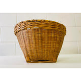 Vintage 1970s Round Wicker Catch-All Basket