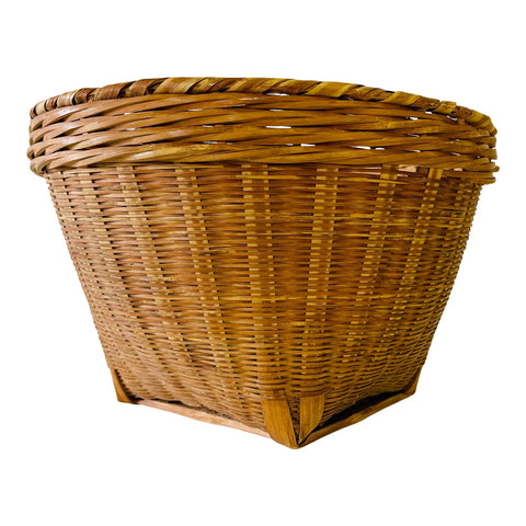 Vintage 1970s Round Wicker Catch-All Basket