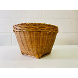 Vintage 1970s Round Wicker Catch-All Basket