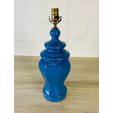 Vintage 1970s Small Ceramic Blue Table Lamp
