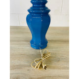 Vintage 1970s Small Ceramic Blue Table Lamp